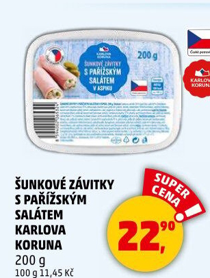 Šunkový závitek s pařížským salátem Karlova Koruna