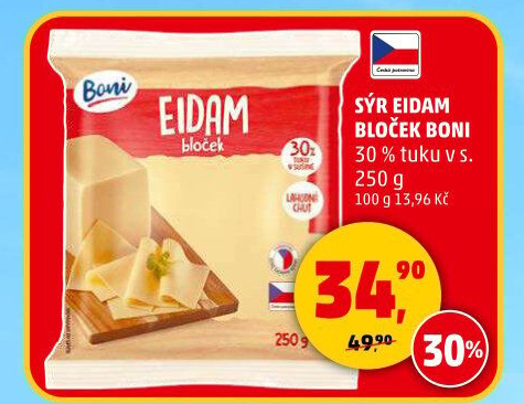 Sýr Eidam 30% Boni