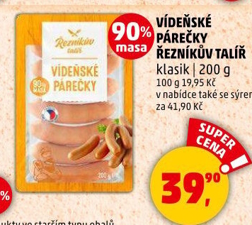 Vídeňské párečky Řezníkův talíř