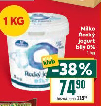 Bílý jogurt řecký 0% Milko