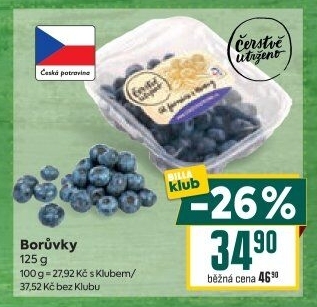 Borůvky Čerstvě utrženo