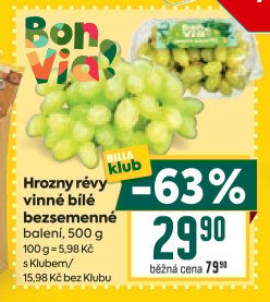 Hrozny bílé bezsemenné Billa Bonvia