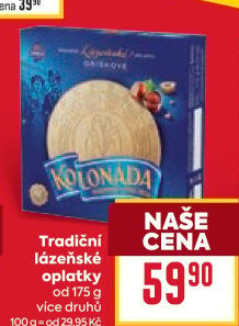 Lázeňské oplatky Kolonáda Opavia