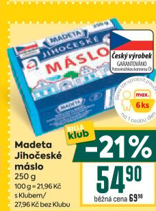 Máslo Jihočeské Madeta