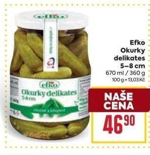 Okurky delikates Efko