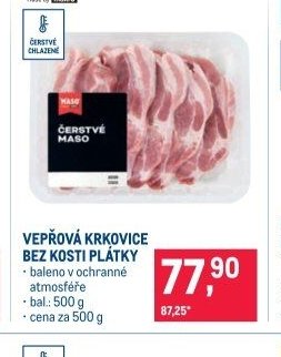 Vepřová krkovice bez kosti plátky