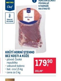 Krůtí horní stehno bez kosti a kůže