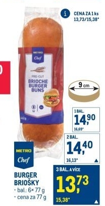 Brioška na hamburger Metro Chef