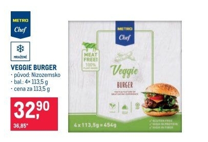 Burger Veggie mražený Metro Chef