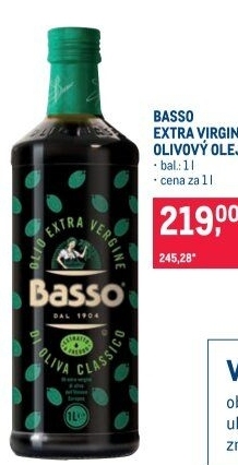 Olivový olej extra panenský Basso