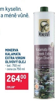 Olivový olej extra panenský Kalamata Minerva
