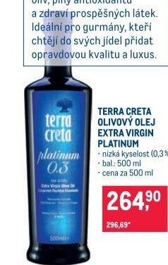 Olivový olej extra panenský Platinum Terra Creta