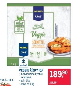Řízky IQF Veggie mražené Metro Chef