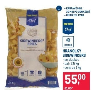 Sidewinders mražené Metro Chef