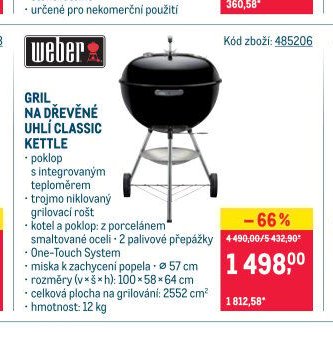 GRIL NA DŘEVĚNÉ UHLÍ CLASSIC KETTLE