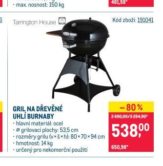 GRIL NA DŘEVĚNÉ UHLÍ BURNABY