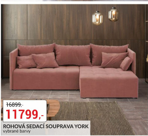 Rohová sedací souprava York Cloud