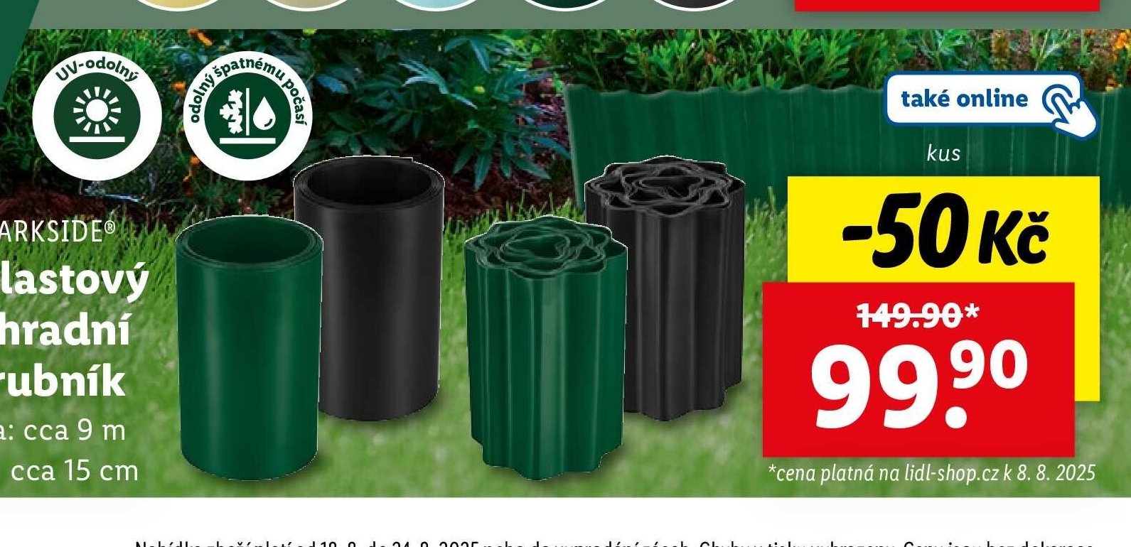 Plastový zahradní obrubník
