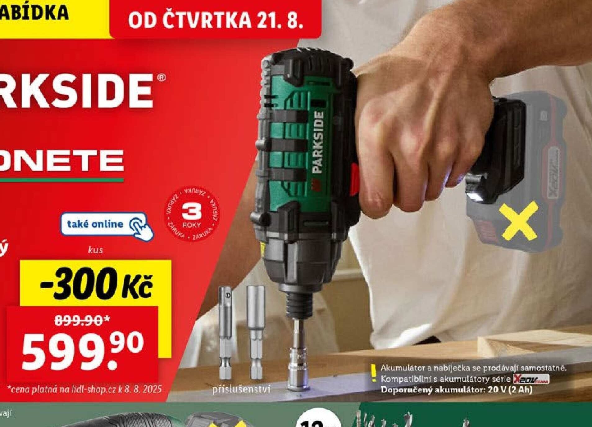 PARKSIDE 20 V Aku rázový utahovák
