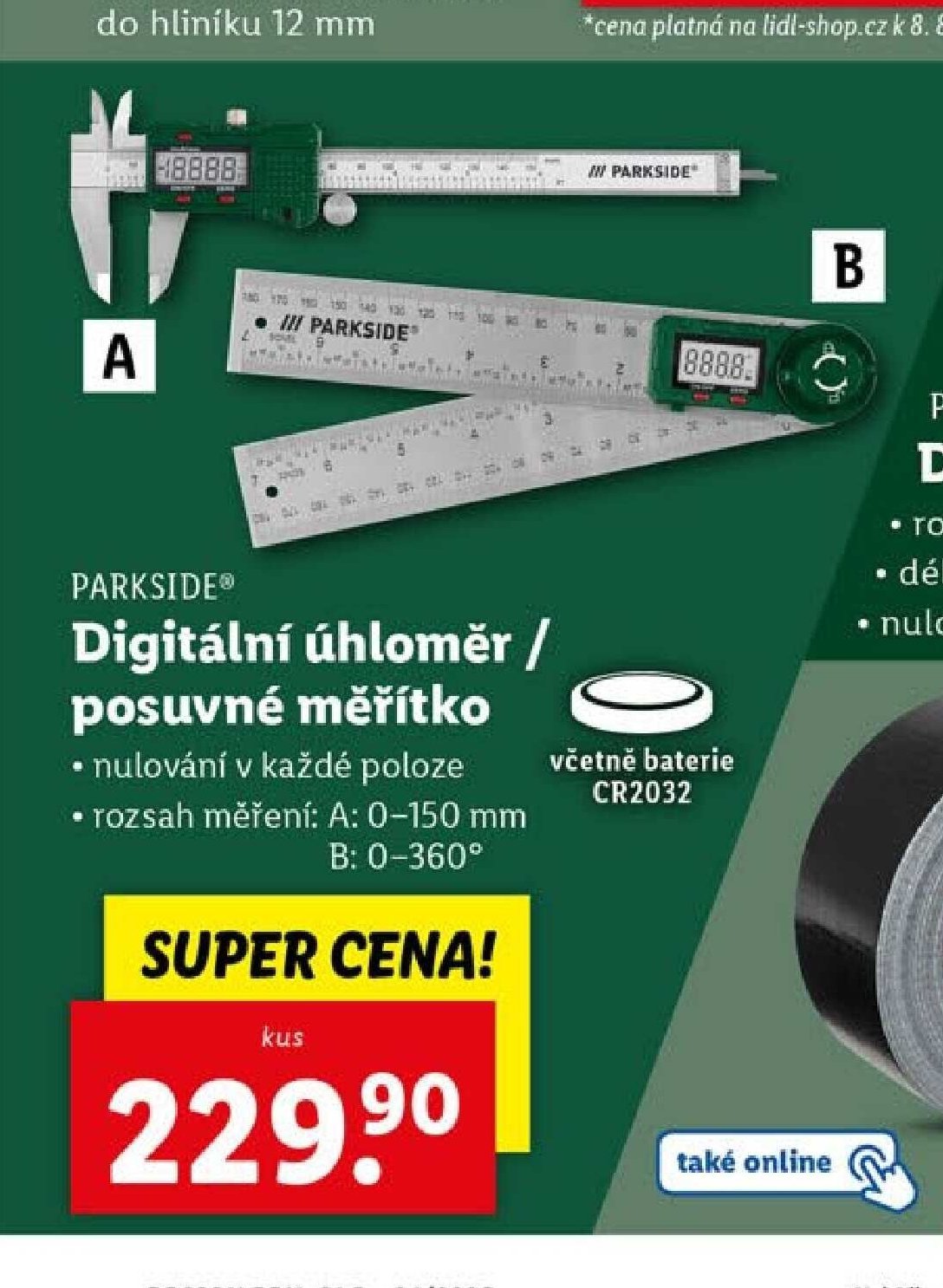 PARKSIDE Digitální úhloměr / posuvné měřítko
