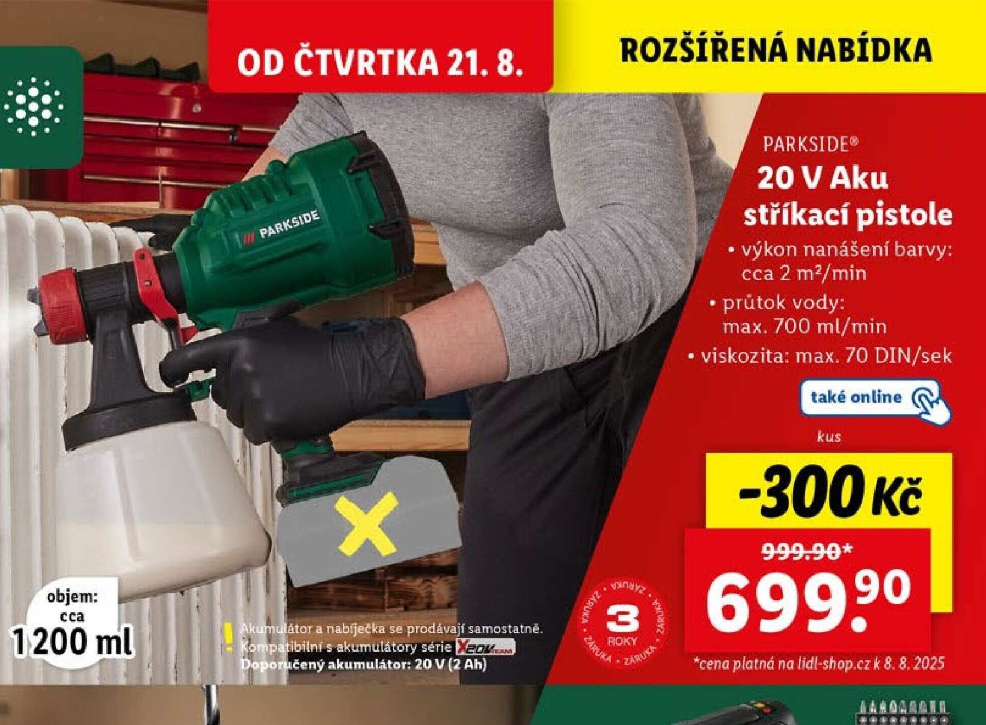 PARKSIDE 20 V Aku stříkací pistole