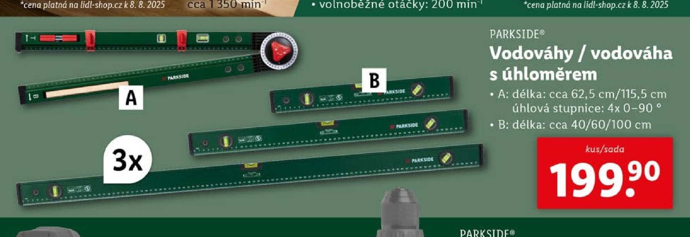PARKSIDE Vodováhy / vodováha s úhloměrem
