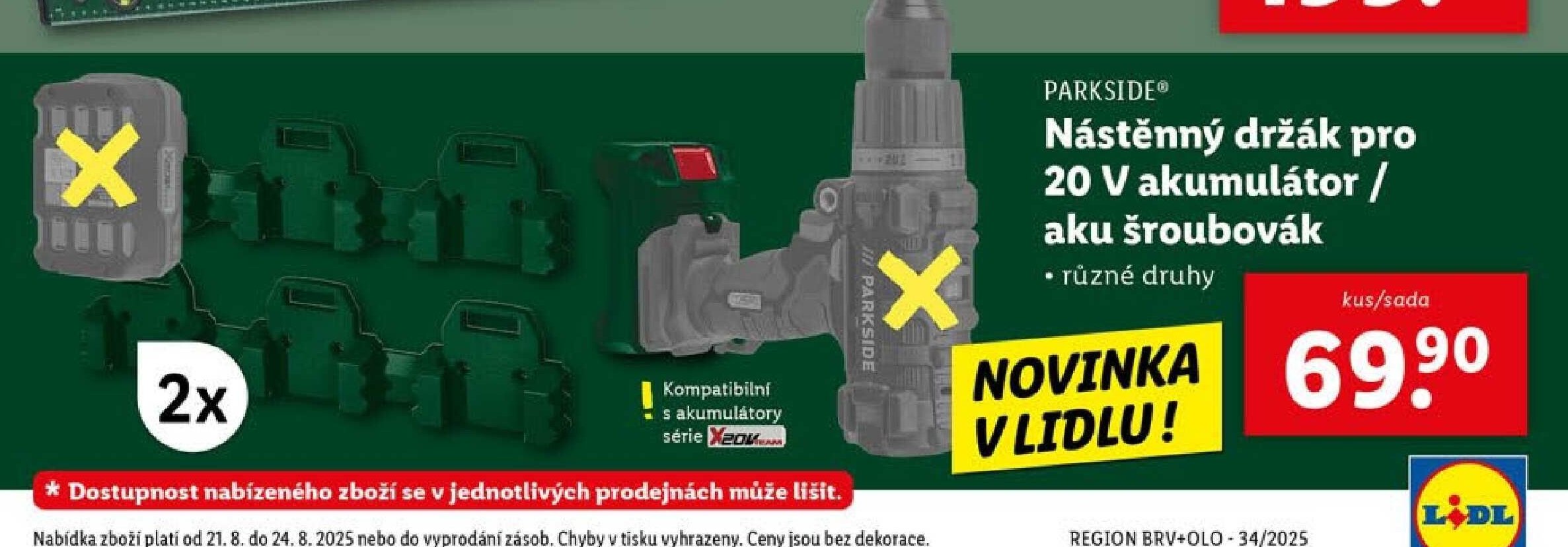 PARKSIDE Nástěnný držák pro 20 V akumulátor / aku šroubovák