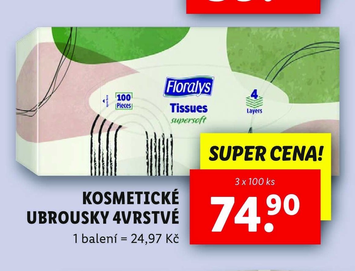 Floralys kosmetické ubrousky 4vrstvé