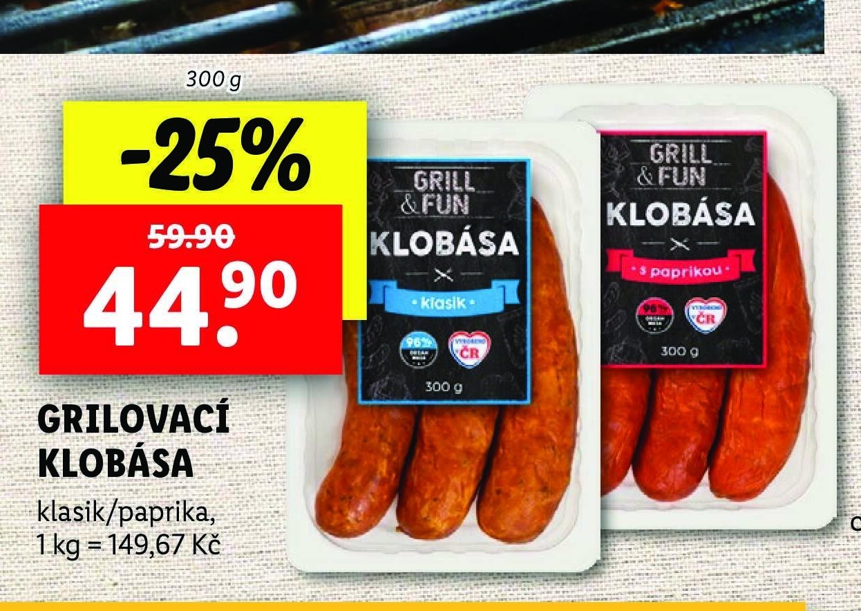 Grilovací klobása