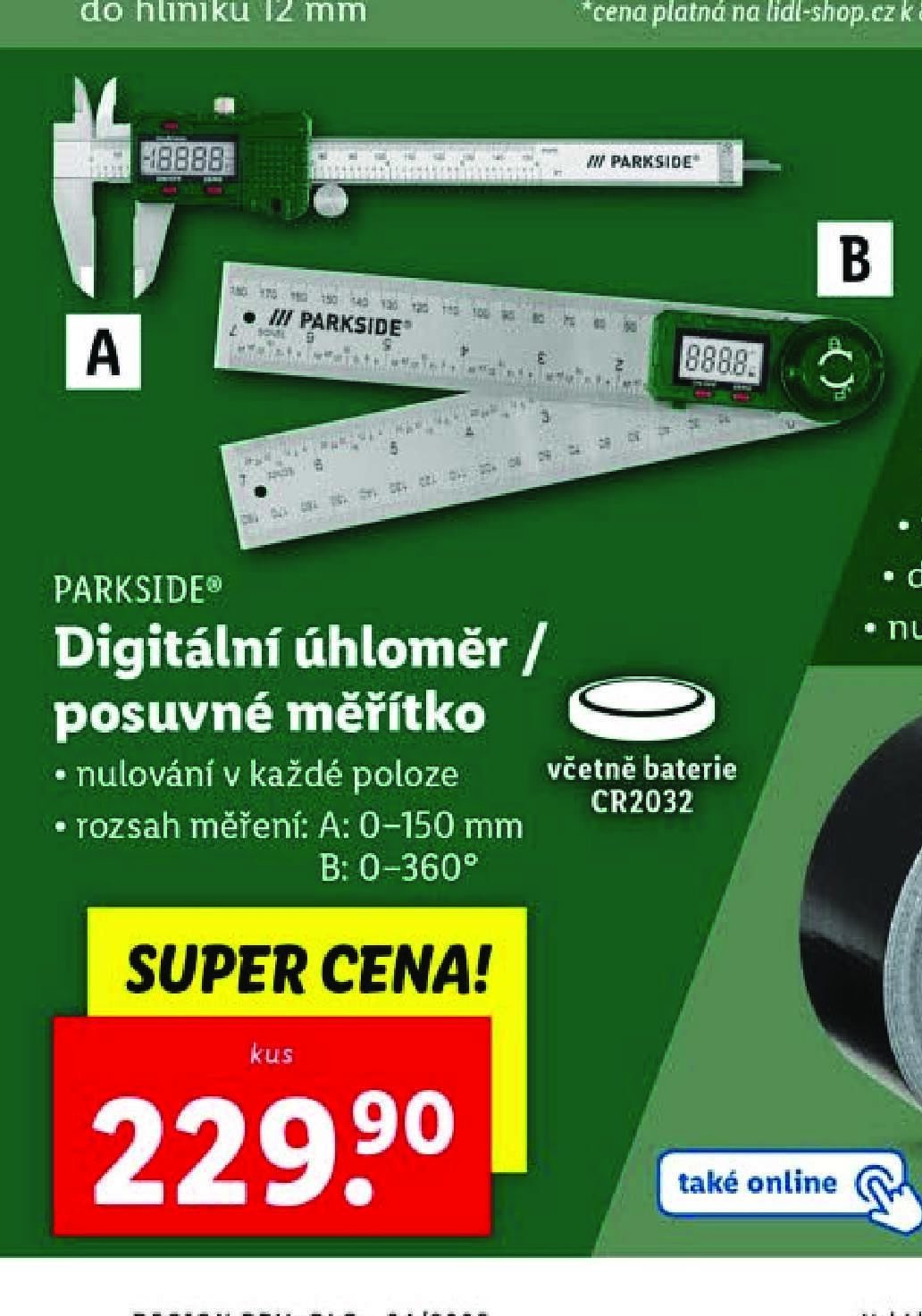 PARKSIDE Digitální úhloměr / posuvné měřítko