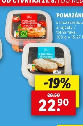 Pomazánka s mozzarellou a rajčaty / třená niva - Lidl akcniletaky.com