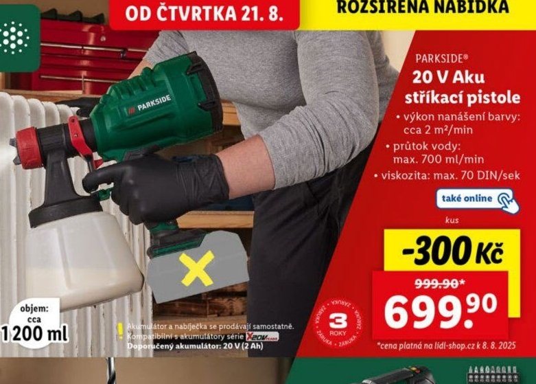 PARKSIDE 20 V Aku stříkací pistole
