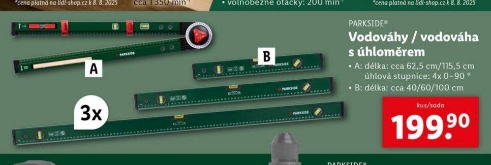 PARKSIDE Vodováhy / vodováha s úhloměrem