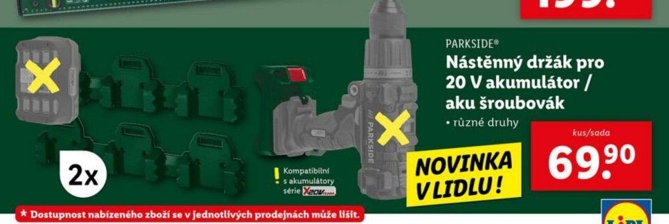 PARKSIDE Nástěnný držák pro 20 V akumulátor / aku šroubovák