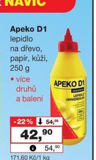 Apeko D1 lepidlo