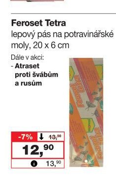 Feroset Tetra lepový pás na potravinářské moly