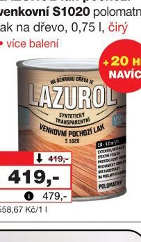 LAZUROL lak pochozí venkovní S1020