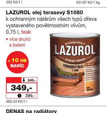 LAZUROL olej terasový S1080