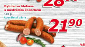 Klobása bylinková s medvědím česnekem Uzenářství Vávra