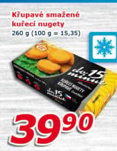 Nugetky kuřecí smažené mražené Vodňanské kuře