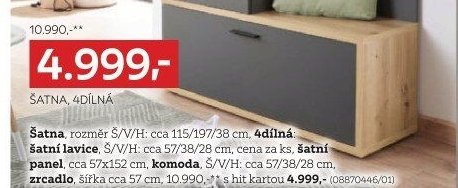 Šatna, 4dílná