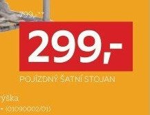 Pojízdný šatní stojan
