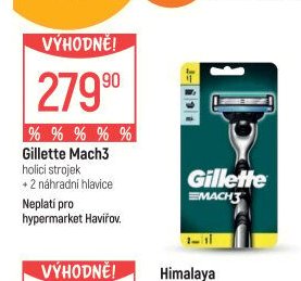 Gillette Mach3 holicí strojek + 2 náhradní hlavice