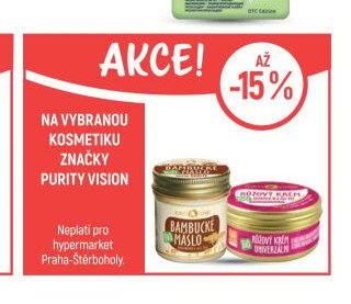 Na vybranou kosmetiku značky PURITY VISION