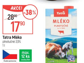 Mléko trvanlivé Tatra - 1,5% polotučné