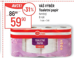 Toaletní papír 4vrstvý Váš Výběr