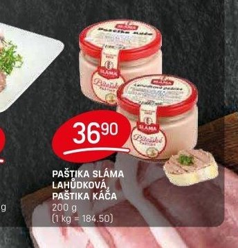 PAŠTIKA SLÁMA LAHŮDKOVÁ, PAŠTIKA KAČA