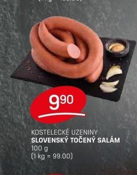 KOSTELECKÉ UZENINY SLOVENSKÝ TOČENÝ SALÁM 100 g