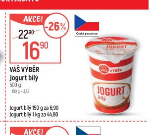 VÁŠ VÝBĚR Jogurt bílý 500 g