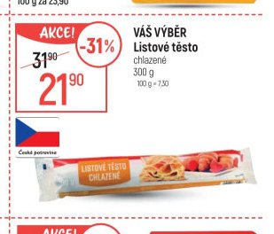 VÁŠ VÝBĚR Listové těsto chlazené 300 g